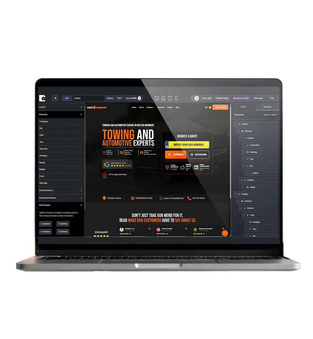 Laptop showing the alisperr studio interface
